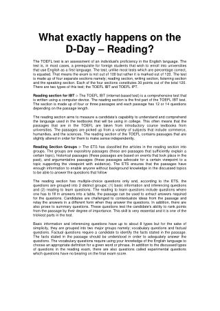 What exactly happens on the D-Day - Reading