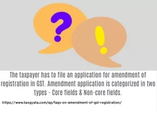 FAQs on amendment of GST registration - TaxGyata
