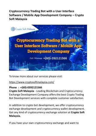 cryptocurrency trading bot with a user interface