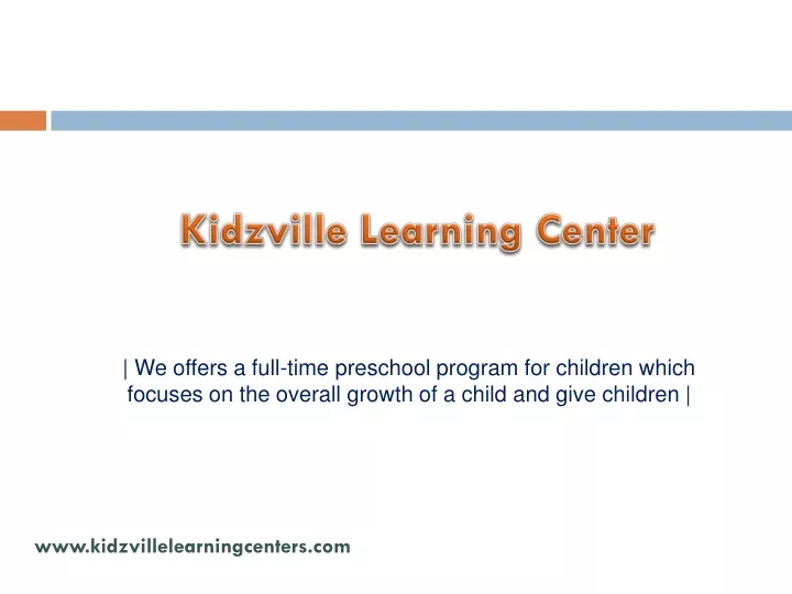 kidzville learning center