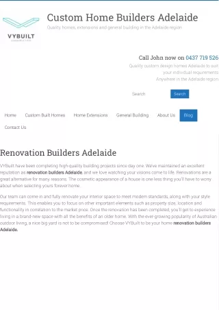 Renovation Builders Adelaide