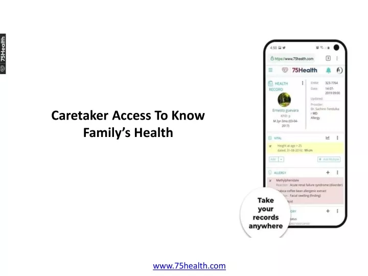 caretaker access to know family s health