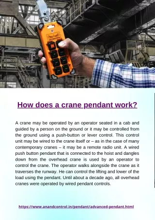 Working of crane pendant