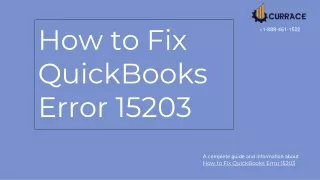 How to Fix QuickBooks Error 15203