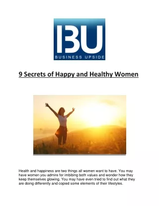 9 Secrets of Happy and Healthy Women