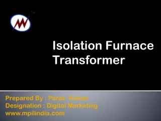 Isolation  transformer manufacturer and Exporter in India