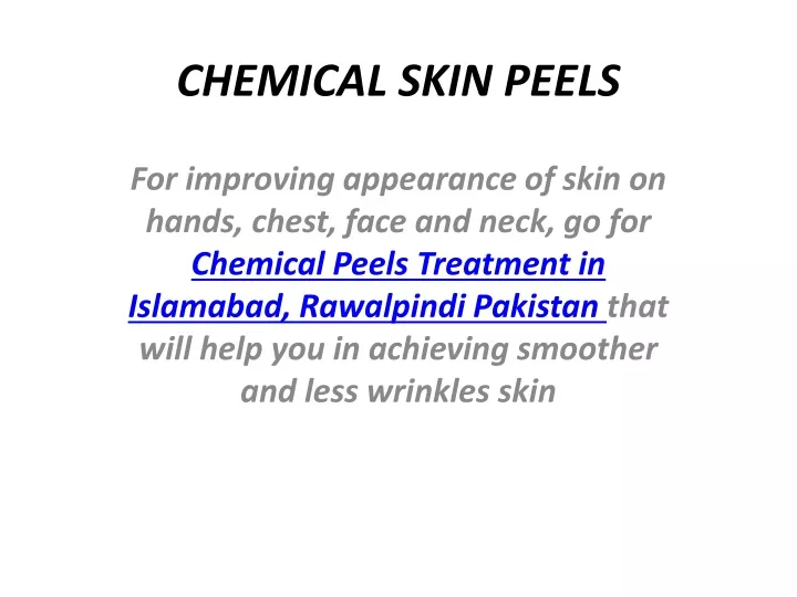 chemical skin peels
