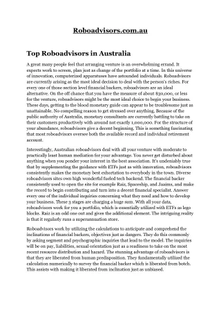 roboadvisors com au