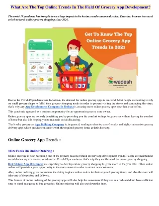 What Are The Top Online Trends In The Field Of Grocery App Development?