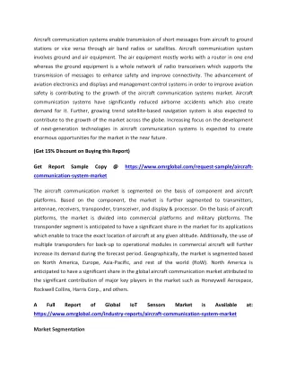 aircraft communication systems enable