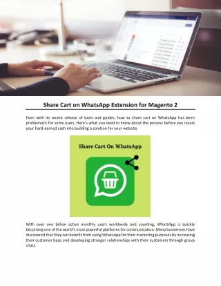 Share Cart on WhatsApp Extension for Magento 2
