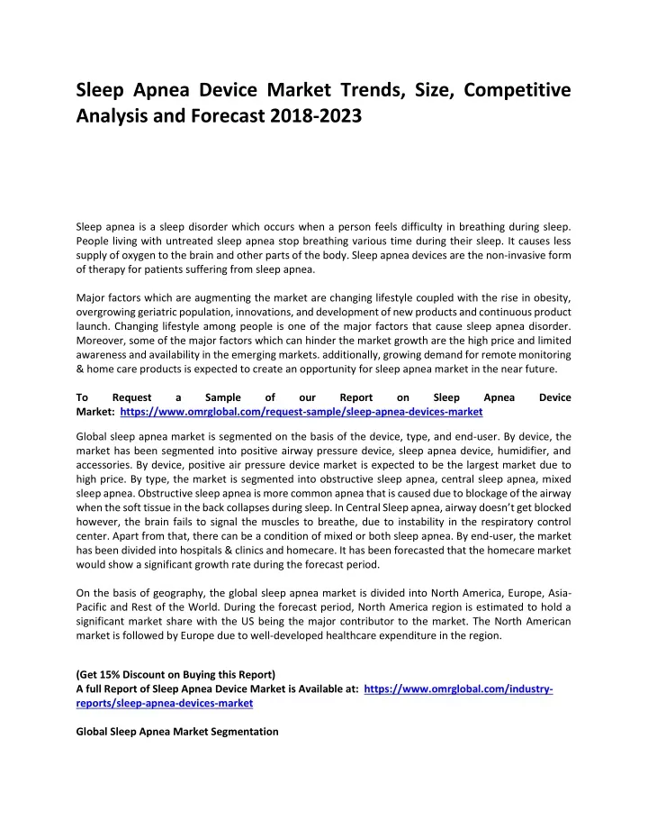 sleep apnea device market trends size competitive