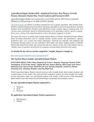 agricultural inputs market 2021 analytical