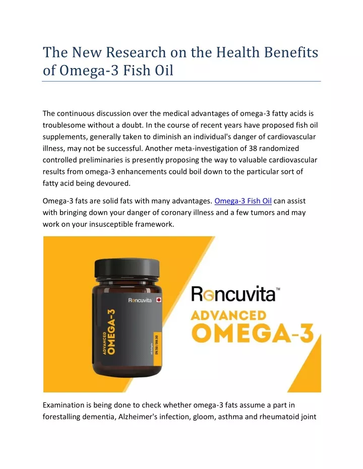 the new research on the health benefits of omega