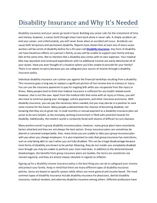 disability insurance and why it s needed