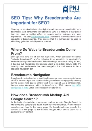 Why Breadcrumbs Are Important for SEO