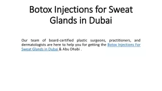 Botox injections for Sweat glands in Dubai