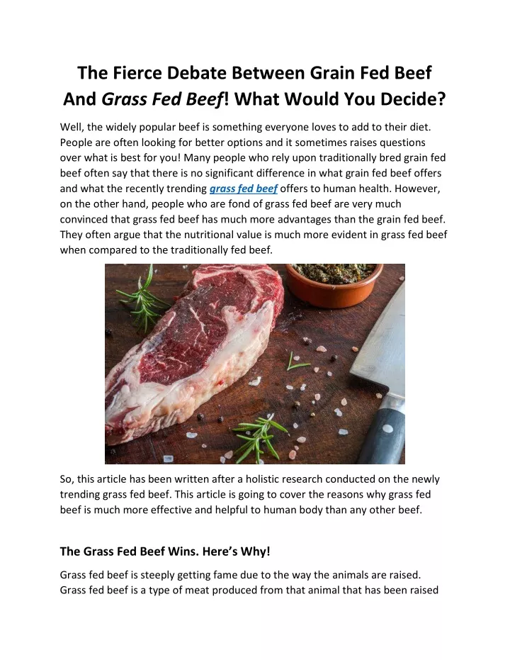 the fierce debate between grain fed beef