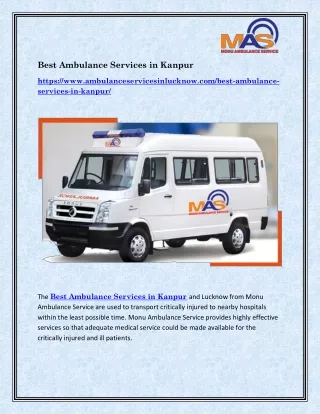Best Ambulance Services in Kanpur
