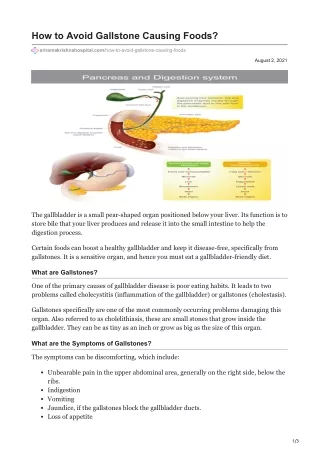 how to avoid gallstone causing foods