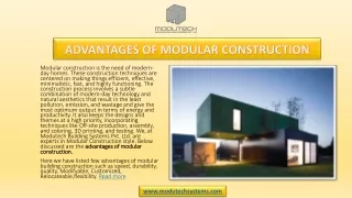 Modular Construction Advantages | Modutech Systems