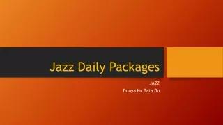 jazz daily packages