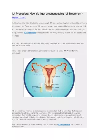 iui procedure how do i get pregnant using
