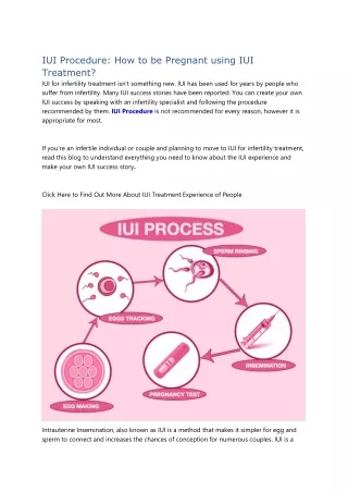 iui procedure how to be pregnant using
