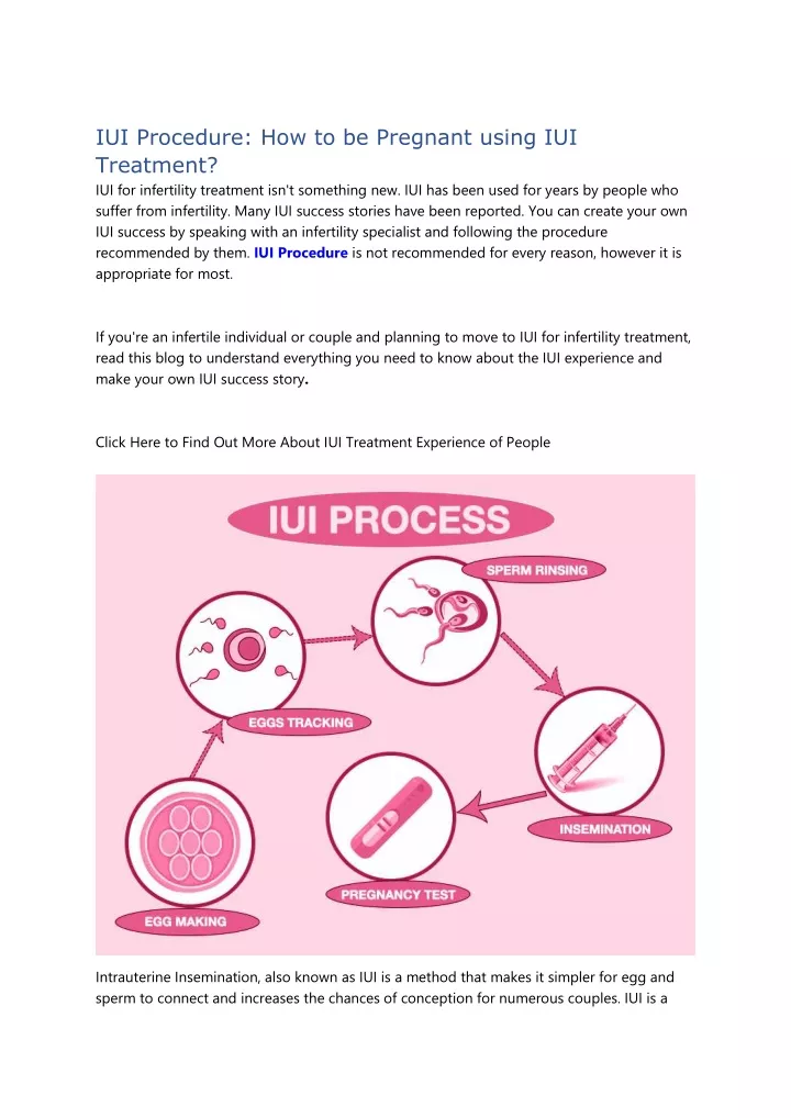 iui procedure how to be pregnant using