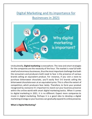 digital marketing and its importance