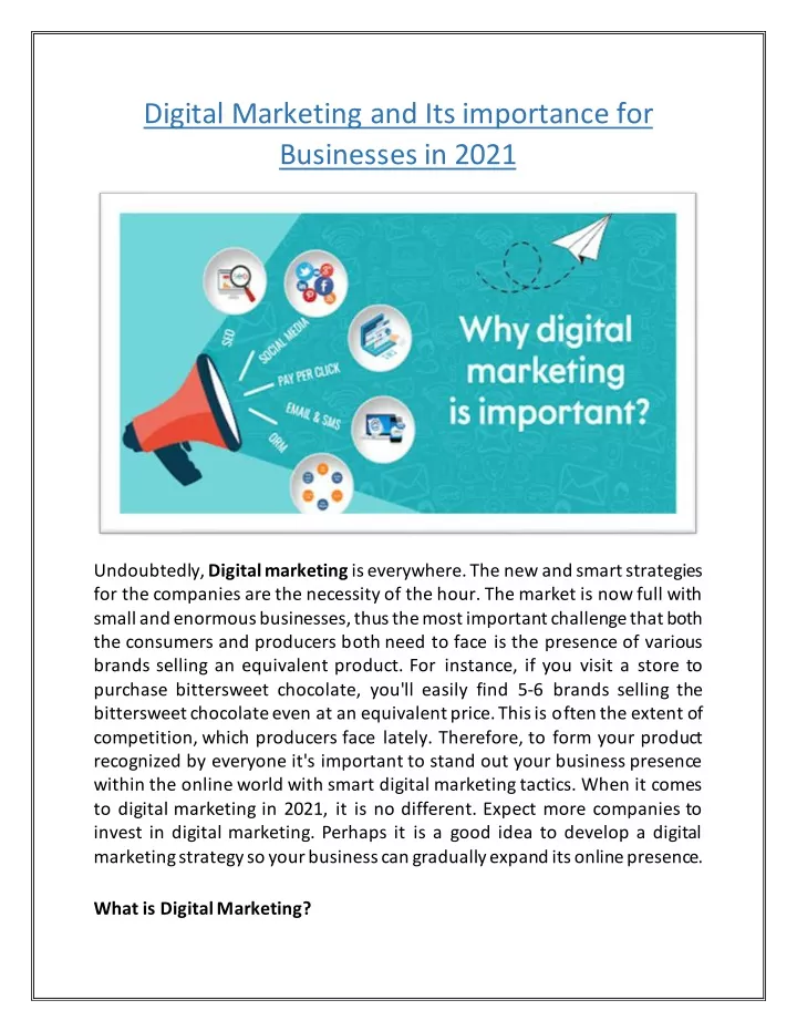 digital marketing and its importance