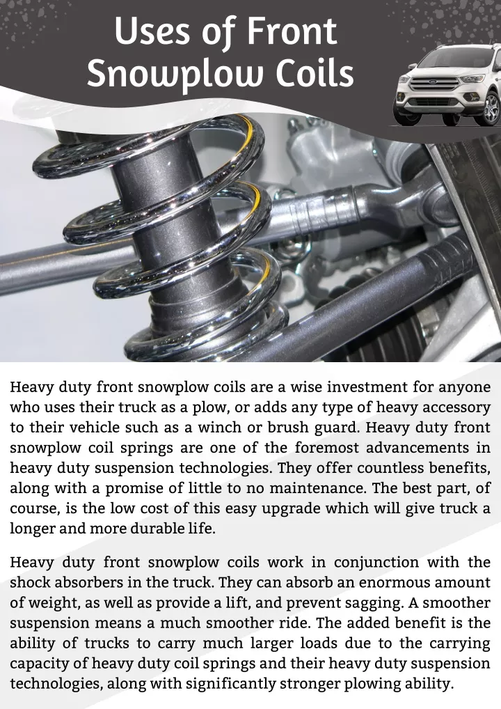 uses of front snowplow coils