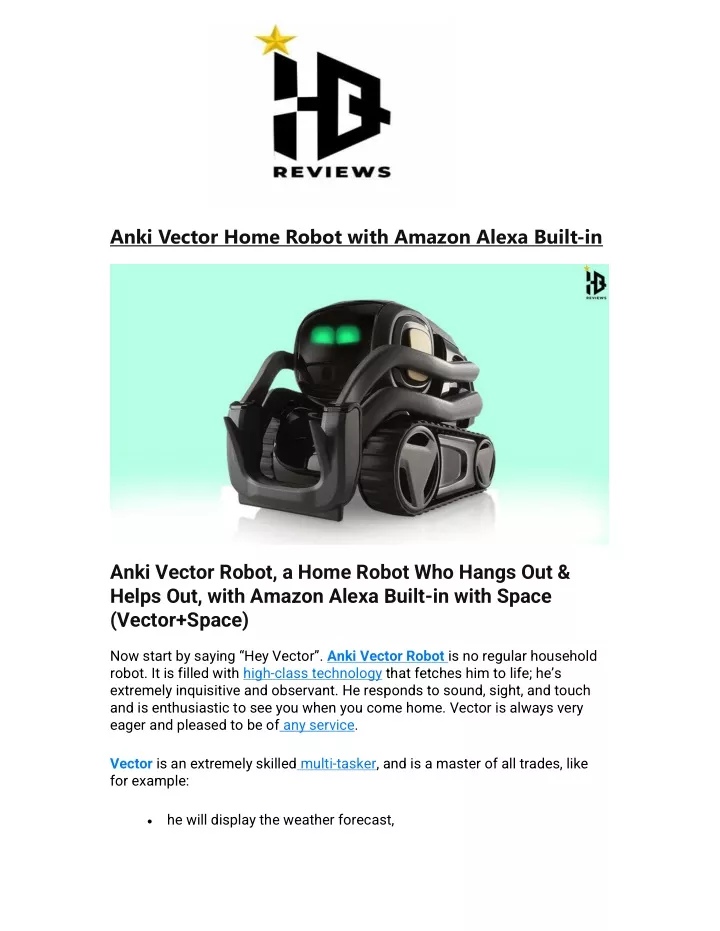 anki vector home robot with amazon alexa built in