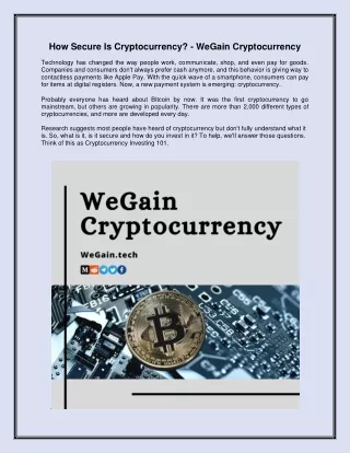 how secure is cryptocurrency wegain cryptocurrency