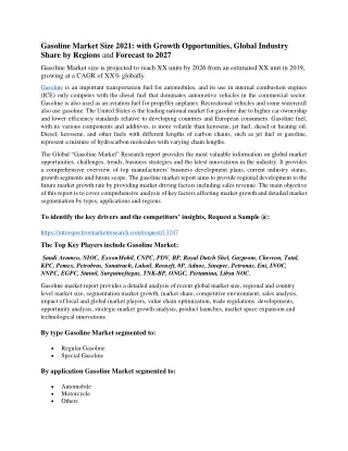 gasoline market size 2021 with growth