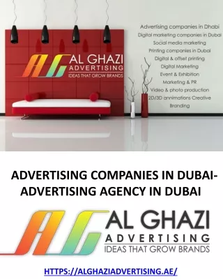 ADVERTISING COMPANIES IN DUBAI & ADVERTISING AGENCY IN DUBAI