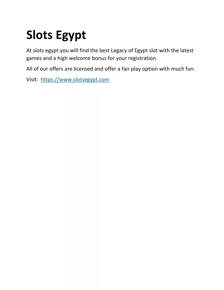 slots egypt