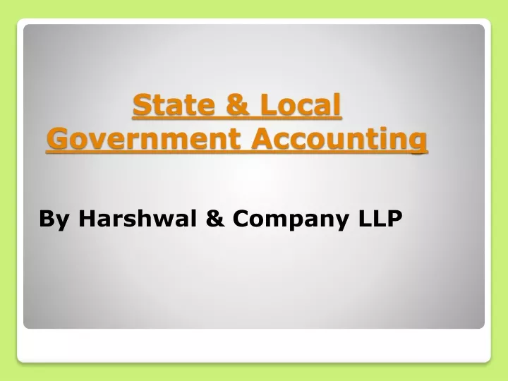 state local government accounting