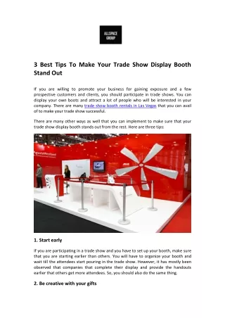 3 Best Tips To Make Your Trade Show Display Booth Stand Out