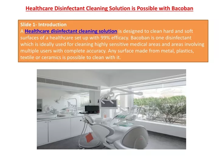 healthcare disinfectant cleaning solution is possible with bacoban