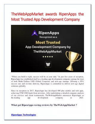 thewebappmarket awards ripenapps