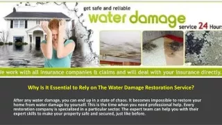 Why Is It Essential to Rely on The Water Damage Restoration Service?