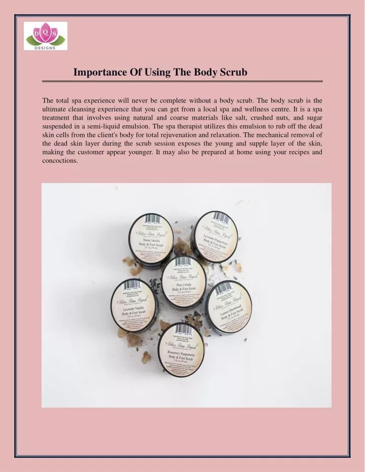 importance of using the body scrub