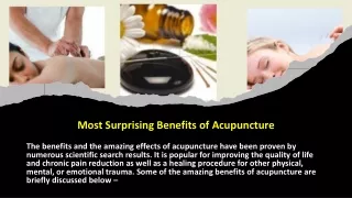 Most Surprising Benefits of Acupuncture