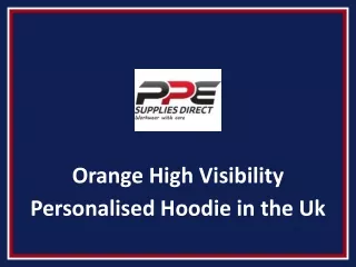 Orange High Visibility Personalised Hoodie in the Uk