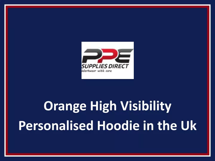orange high visibility personalised hoodie in the uk