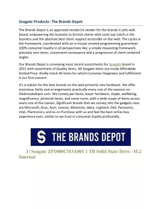 Seagate Products - The Brands Depot