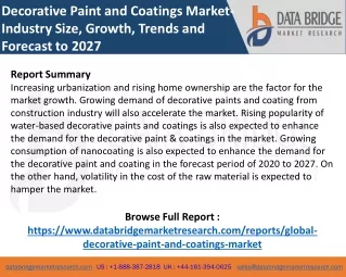 Decorative Paint and Coatings Market : by Manufacturers, Production Capacity