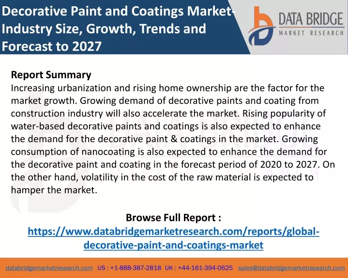 decorative paint and coatings market industry