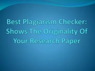 Best Plagiarism Checker for Research Papers